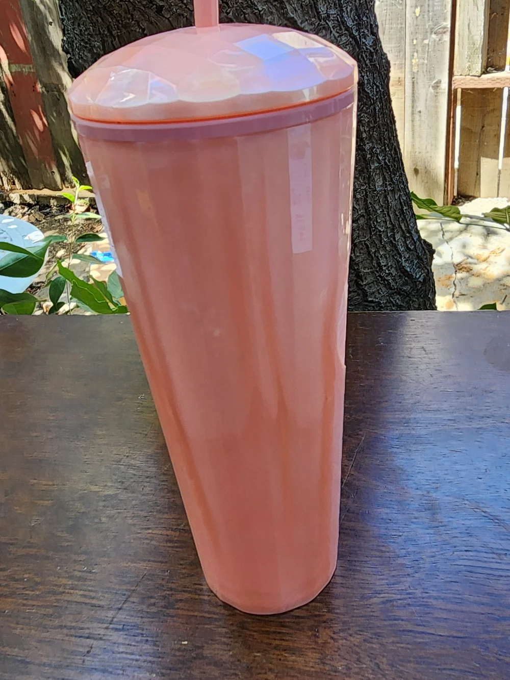 NWT Starbucks Summer 2021 Peach Pearl Kaleidoscope Dome Tumbler Venti 24oz